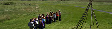 Children on a field trip to the Spalding Visitor Center and Museum